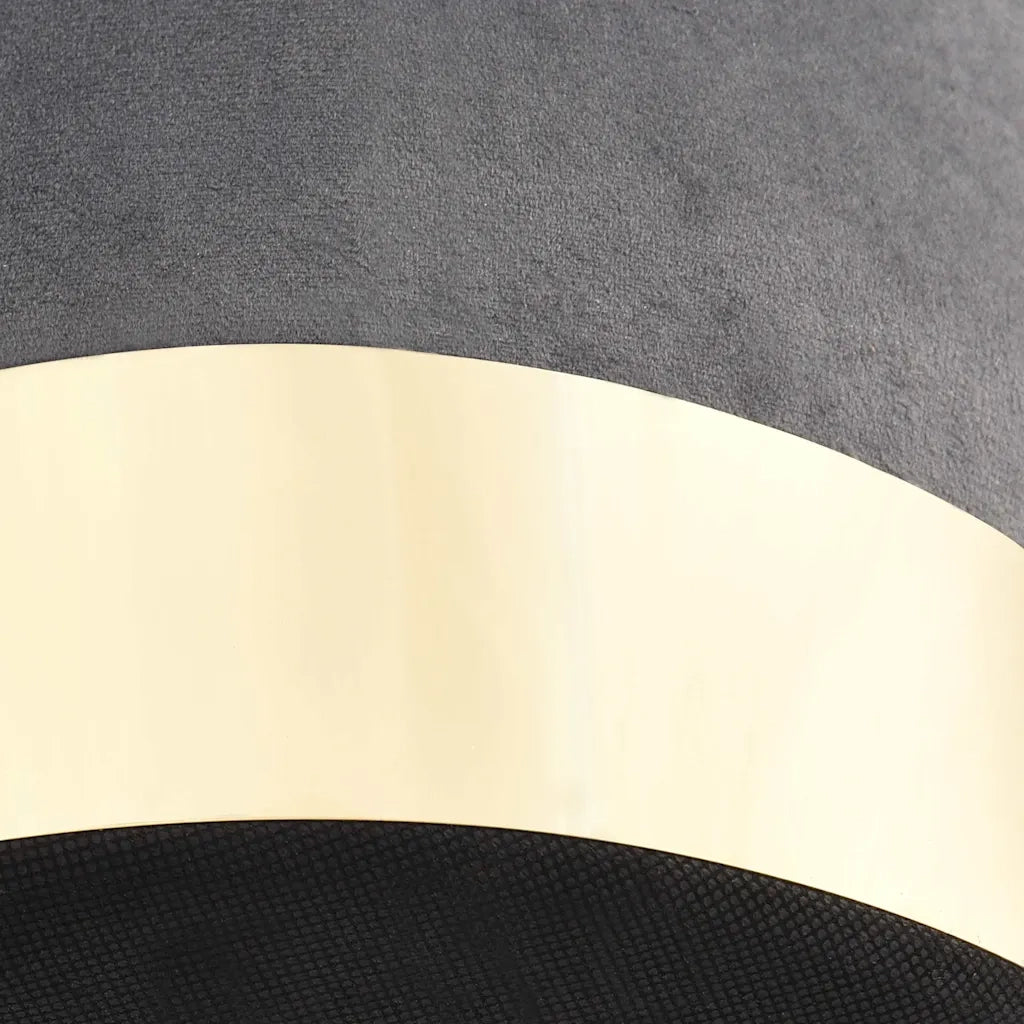 Sgabello Grigio Scuro e Oro in Velluto 28 x 36 cm 249835