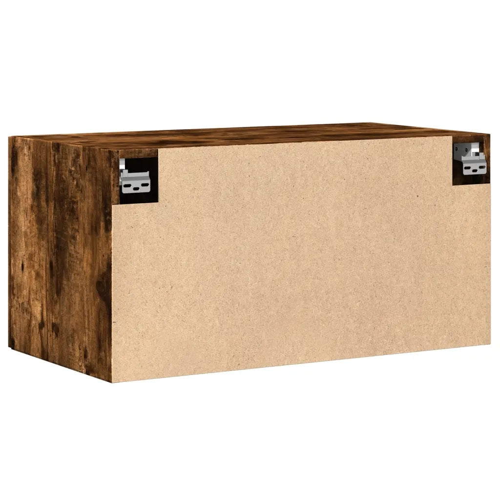 Armadietto a Muro | Mobile a Parete Rovere Fumo 80x42,5x40 cm in Legno Multistrato