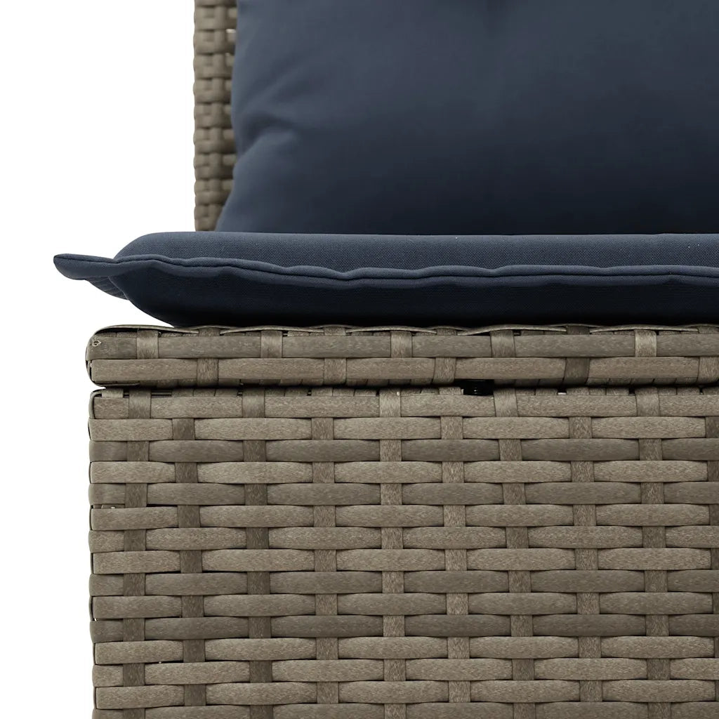 Set Divani da Giardino 5 pz con Cuscini Grigio in Polyrattan 3221350