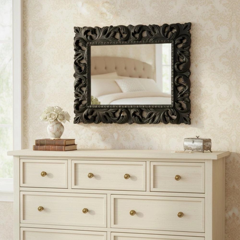 Specchiera Madrid 101x82h colore nero lucido