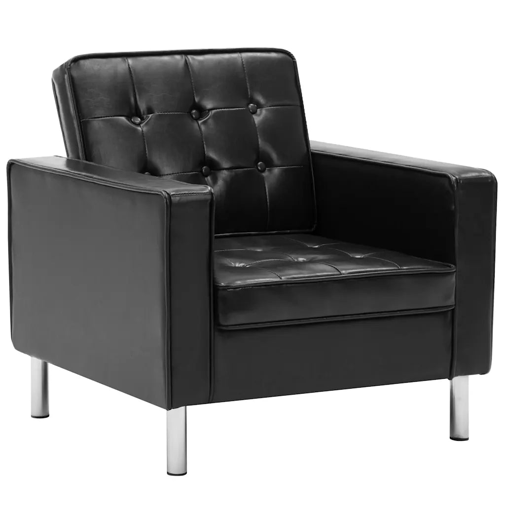 Poltrona | Sedia Relax Nera 75x70x75 cm Similpelle