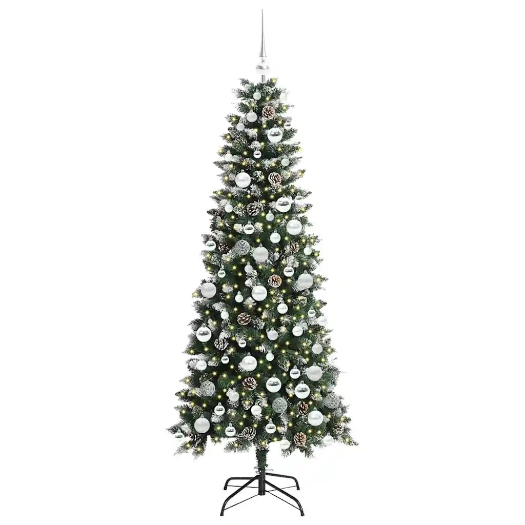 Albero di Natale Artificiale-Albero Natalizio con 300 LED Verde 180 cm 979180