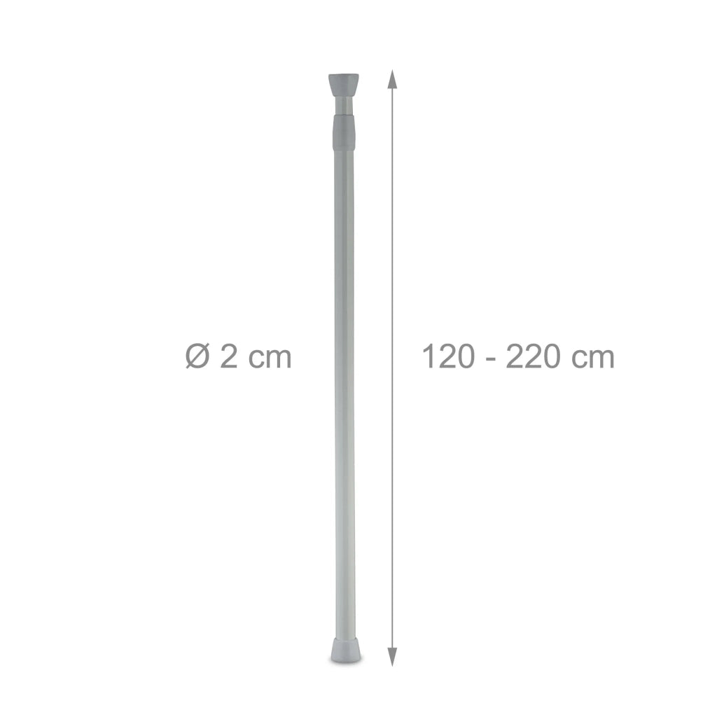 Barra telescopica estensibile bastone per tenda 66 x 2 cm facile da installare design semplice in acciaio inox grigio 13_0016336