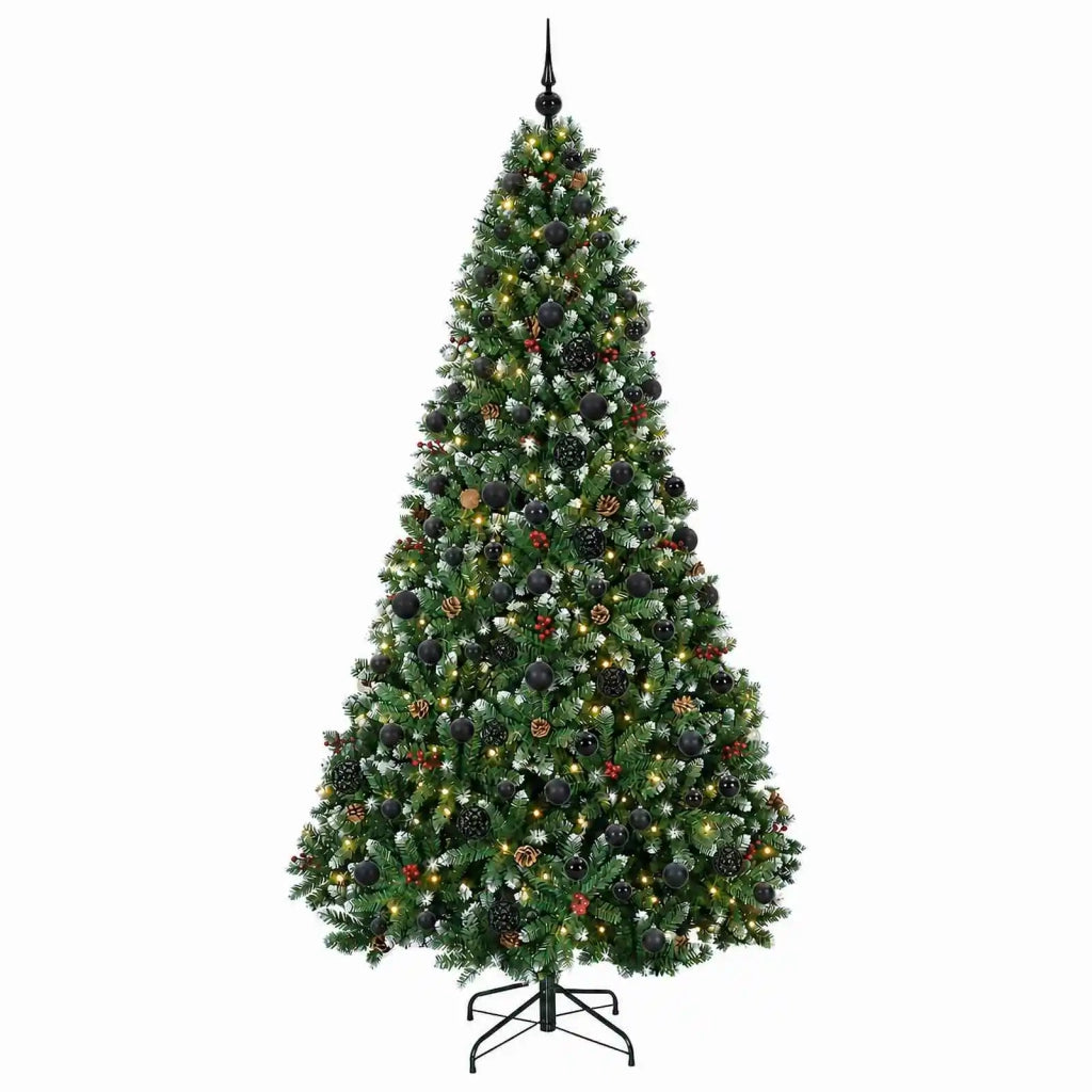 Albero di Natale artificiale verde con palline 240 cm 300 LED 3466467