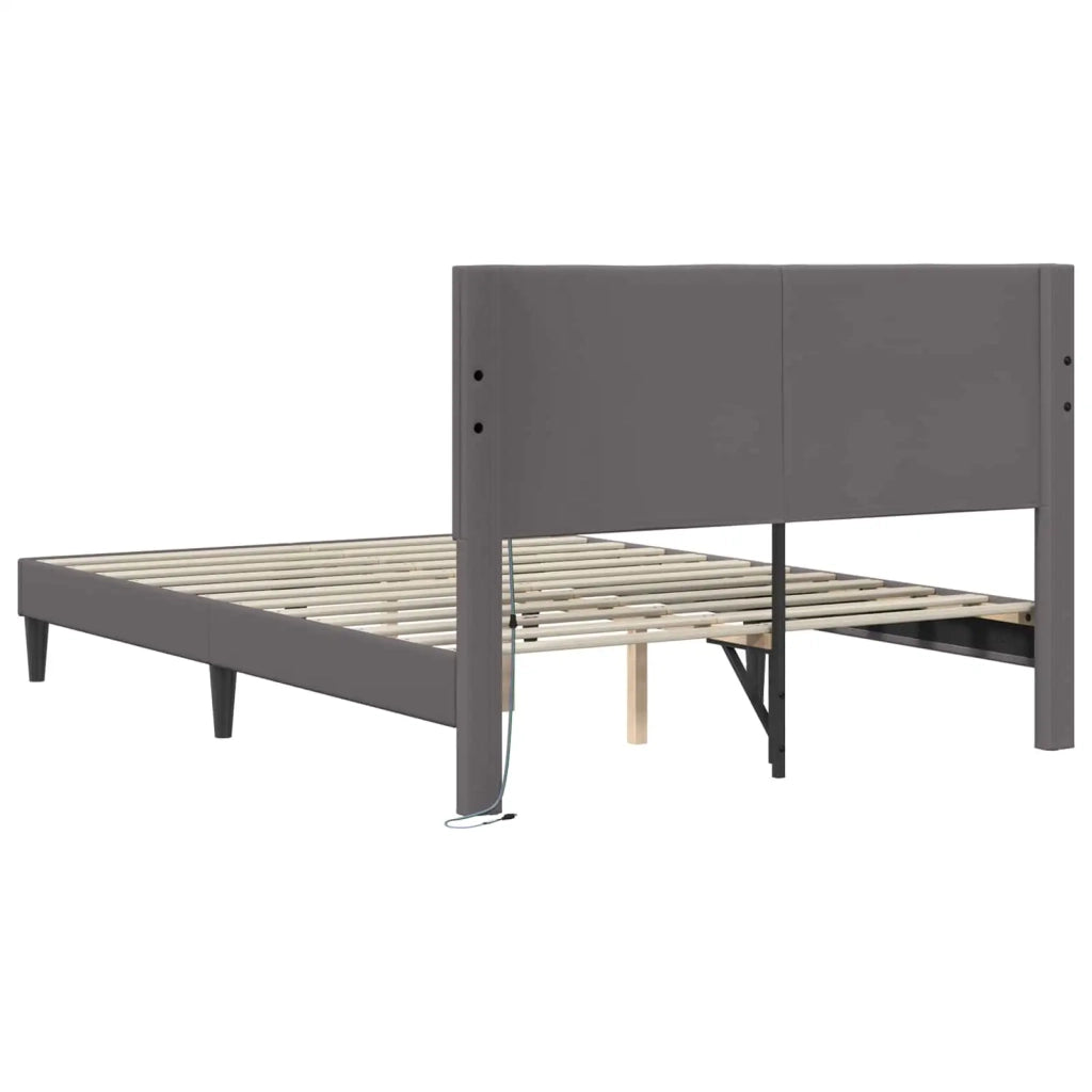 Struttura del letto con testiera Grigio 140 x 200 cm Similpelle 42028024