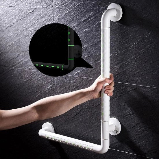 Supporto per doccia con maniglia di sostegno in acciaio inossidabile SUS 304, dimensioni 60 x 40 cm, con superficie anti-slip per anziani, bambini e donne incinte