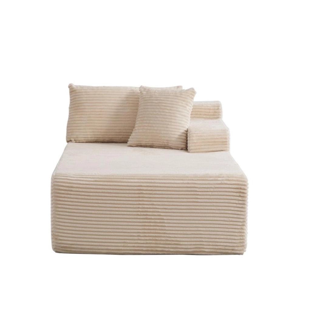 Divano compatto, divano modulare, tessuto chenille, schiuma ad alta elasticità 30D, base antiscivolo, 1 posto, beige