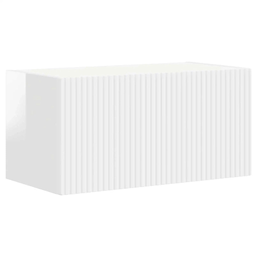 Set mobile TV 4 pz | Armadietto TV | Mobile Porta TV Bianco Lucido Legno multistrato