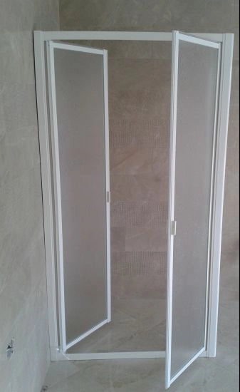 Box doccia acrilico - 2 lati, fisso piu' saloon (2 battenti) - Misura: 70 x 85 x h185 