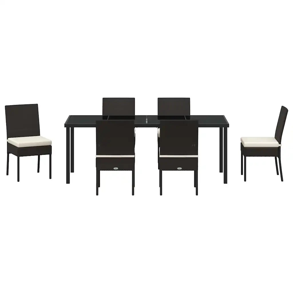 Set da Pranzo per Giardino 7 pcs Nero 3379210