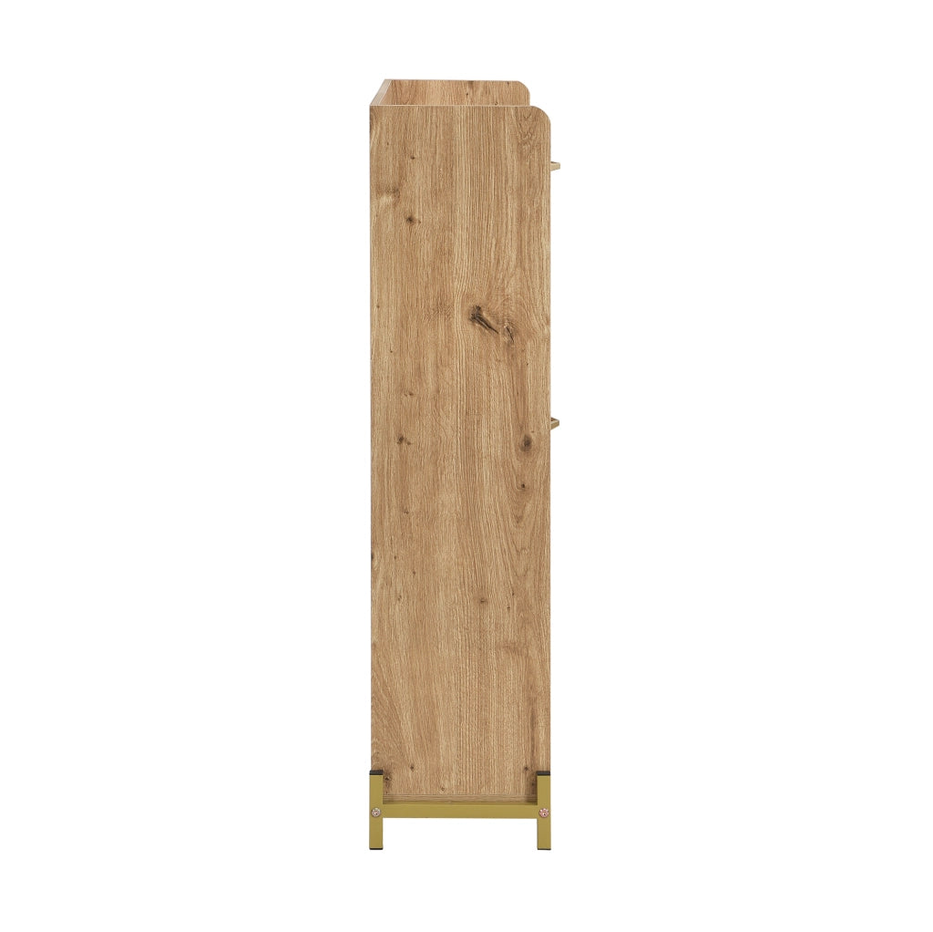 Scarpiera in MDF con ripiano superiore; 108;5 x 24 x 100 cm; color legno