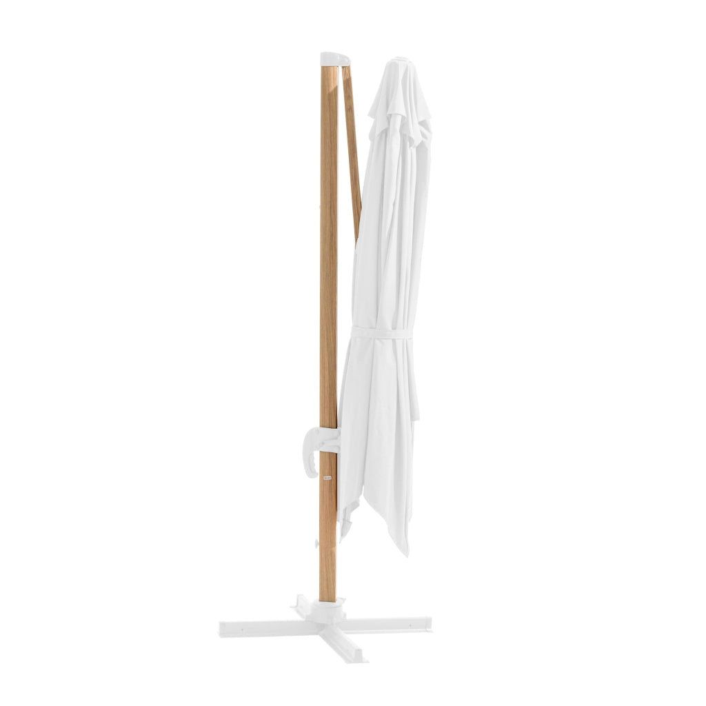 Oviala - Ombrellone sporgente 3x3m e 4 piastrelle da riempire bianco