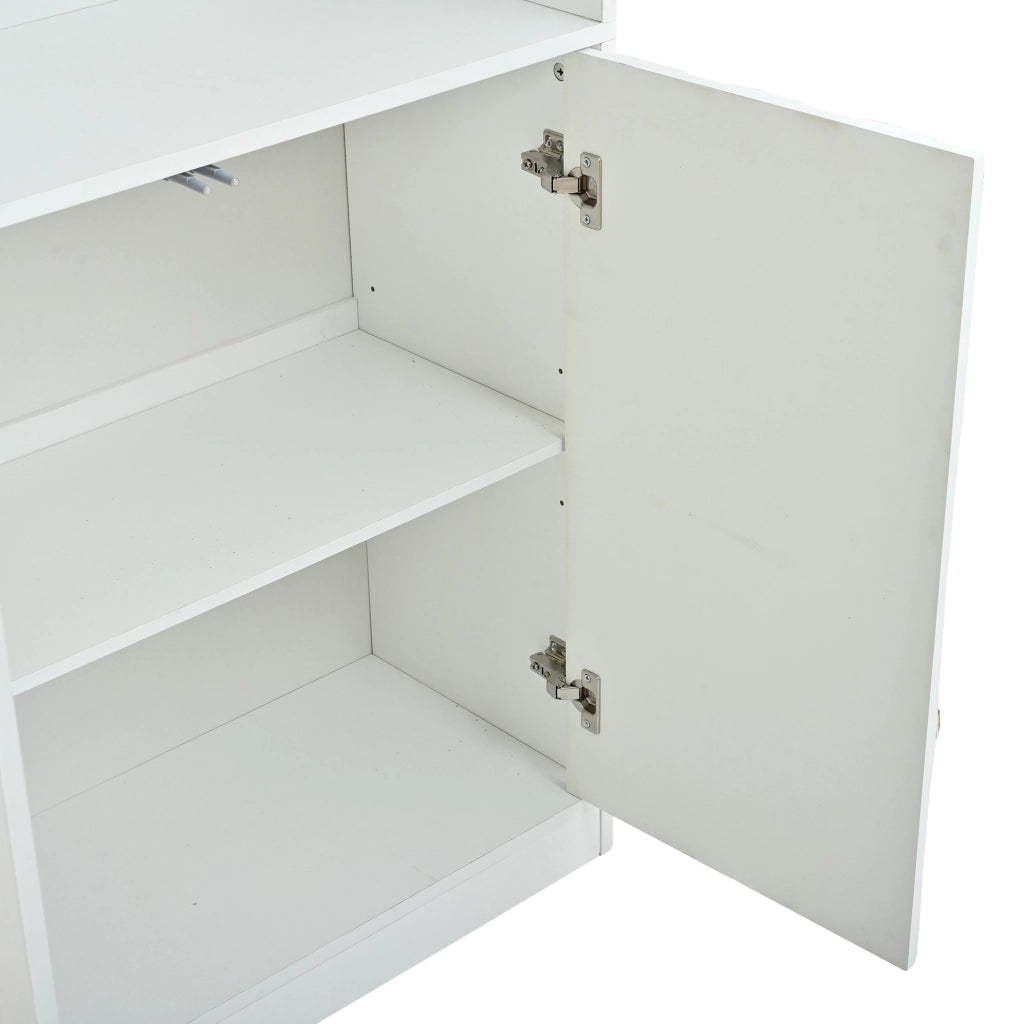 VETRINA con LED Bluetooth 80x35x200 cm Vetro Temperato Bianca