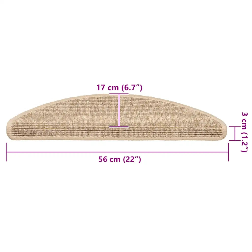 Tappetini per scale 15 pz | Gradini per Scale 56x17x3 cm Beige chiaro Semicircolari