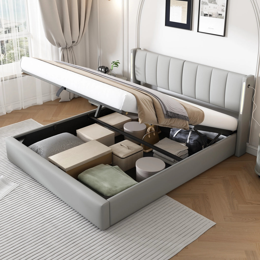 letto imbottito pu grigio 180 x 200 cm