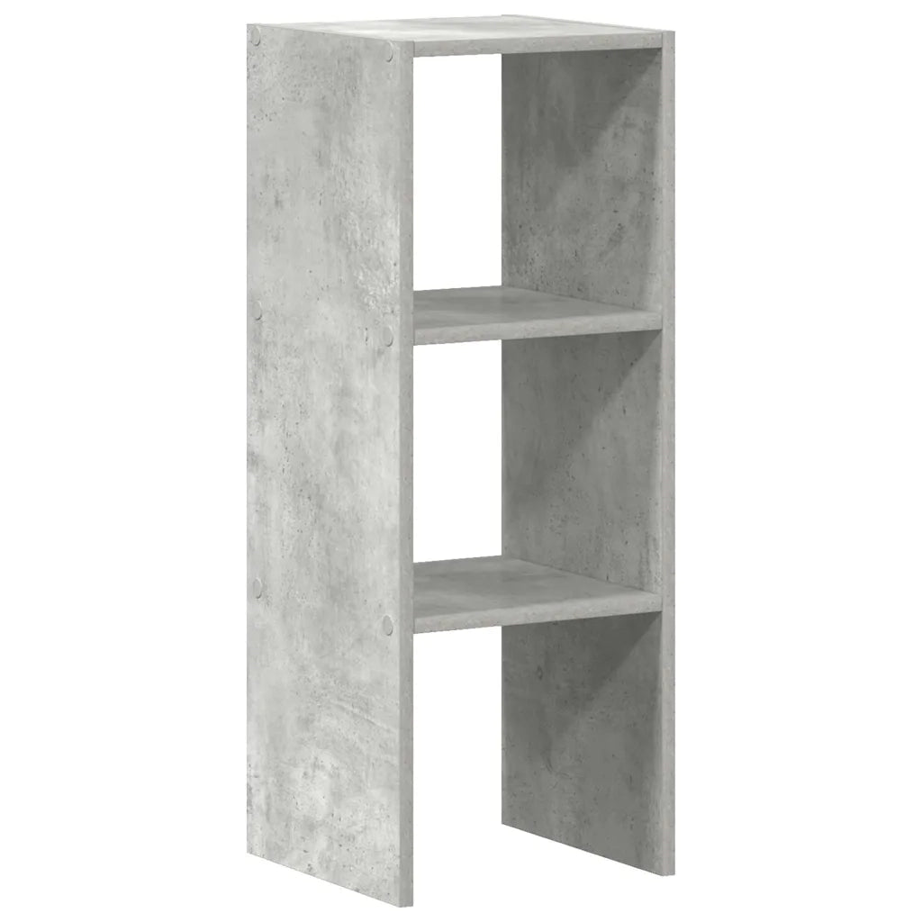 Libreria Impilabili-Scaffale per Libri-Mobile di Stoccaggio Grigio Cemento 30x30x80cm Legno Multistrato