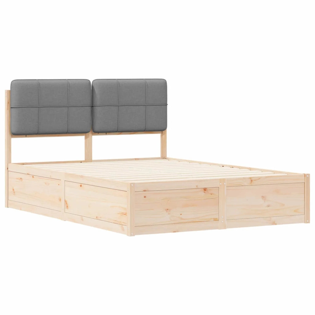 Letto con Testiera Rivestita Grigio chiaro 160 x 200 cm