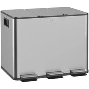 Cestino 3 Scomparti 60L ¨C Minimal ¨C Argento