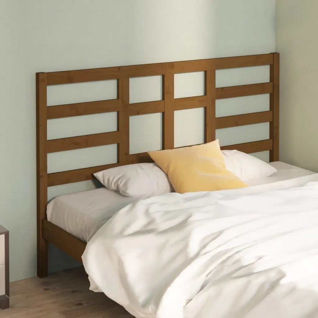 Testiera per Letto-Testata-Testiera Decorativa ambra 146x4x104 cm in Legno Massello di Pino