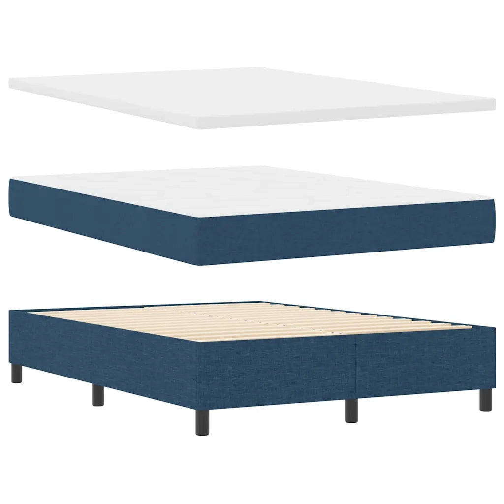 Letto a molle con materasso con led Blu 140 x 190 cm Tessuto