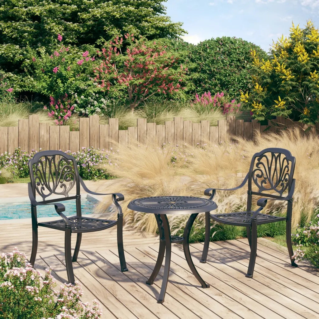 Set da Bistrot 3 pz in Alluminio Pressofuso Nero 3070566