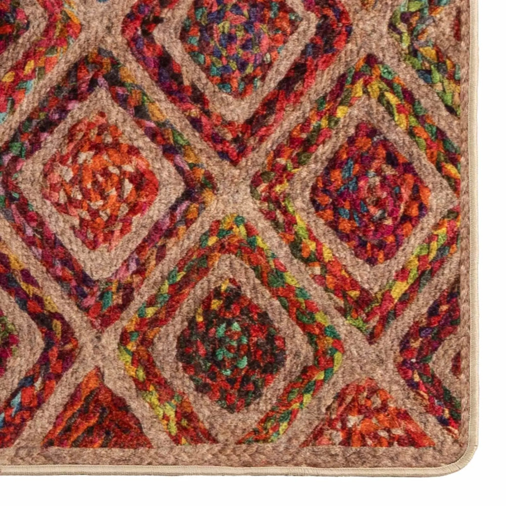 Runner Tappeto MARSA Multicolore 100 x 150 cm Poliestere e PVC 42023271