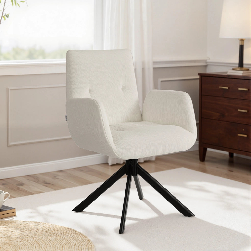 Poltrona girevole ¨C Minimal ¨C crema