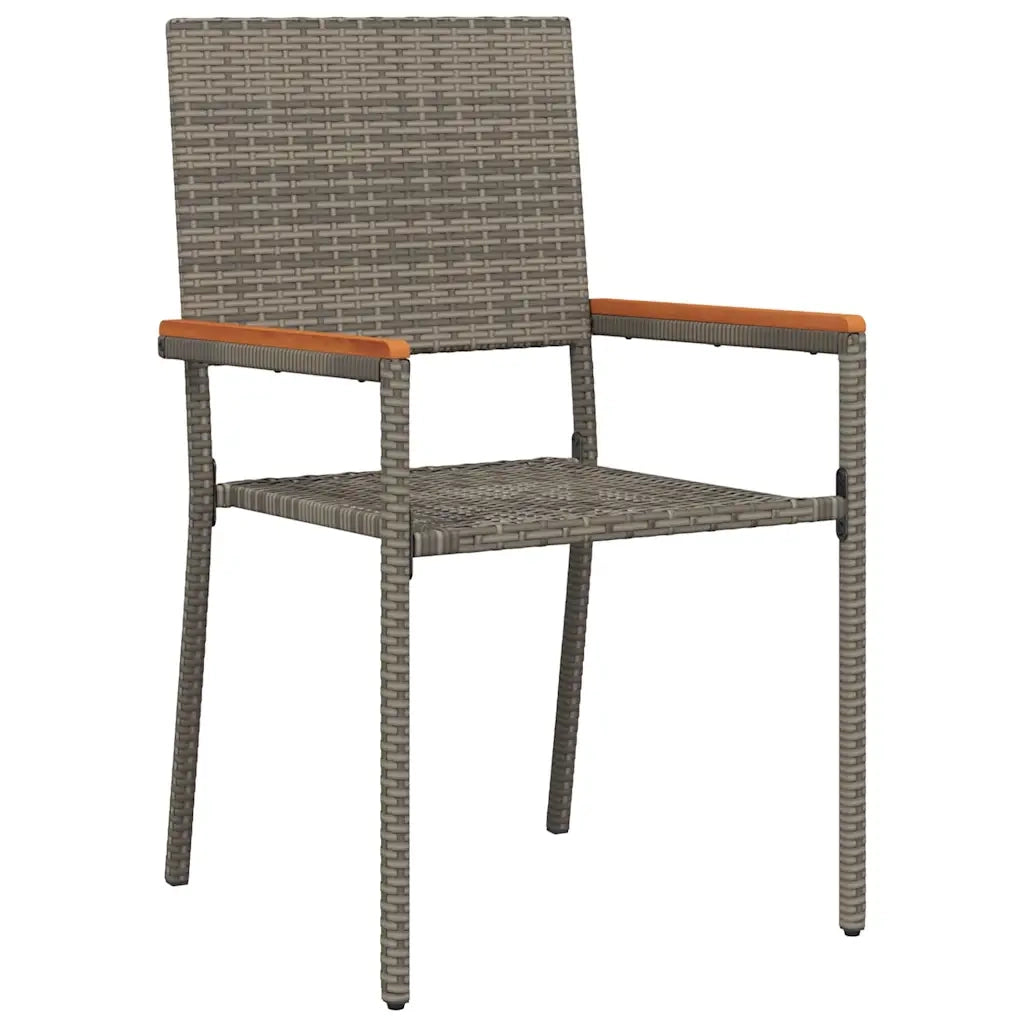 Set da Pranzo per Giardino con cuscino 5 pcs Grigio polyrattan 3379711