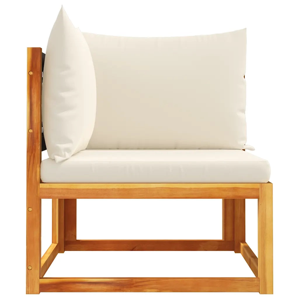 Divano da giardino angolare con Cuscini-Sofa da Giardino-Divano da esterno in legno di acacia e rattan 515039