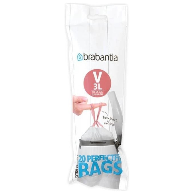 Brabantia 116582 sacchetto per rifiuti 3 L Bianco 20 pz