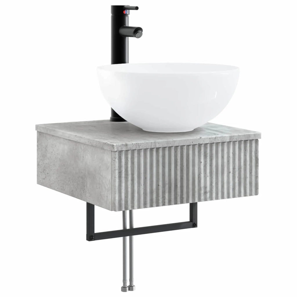 Set di Armadi da Bagno 5 pz Grigio Cemento Legno ingegnerizzato 3406282