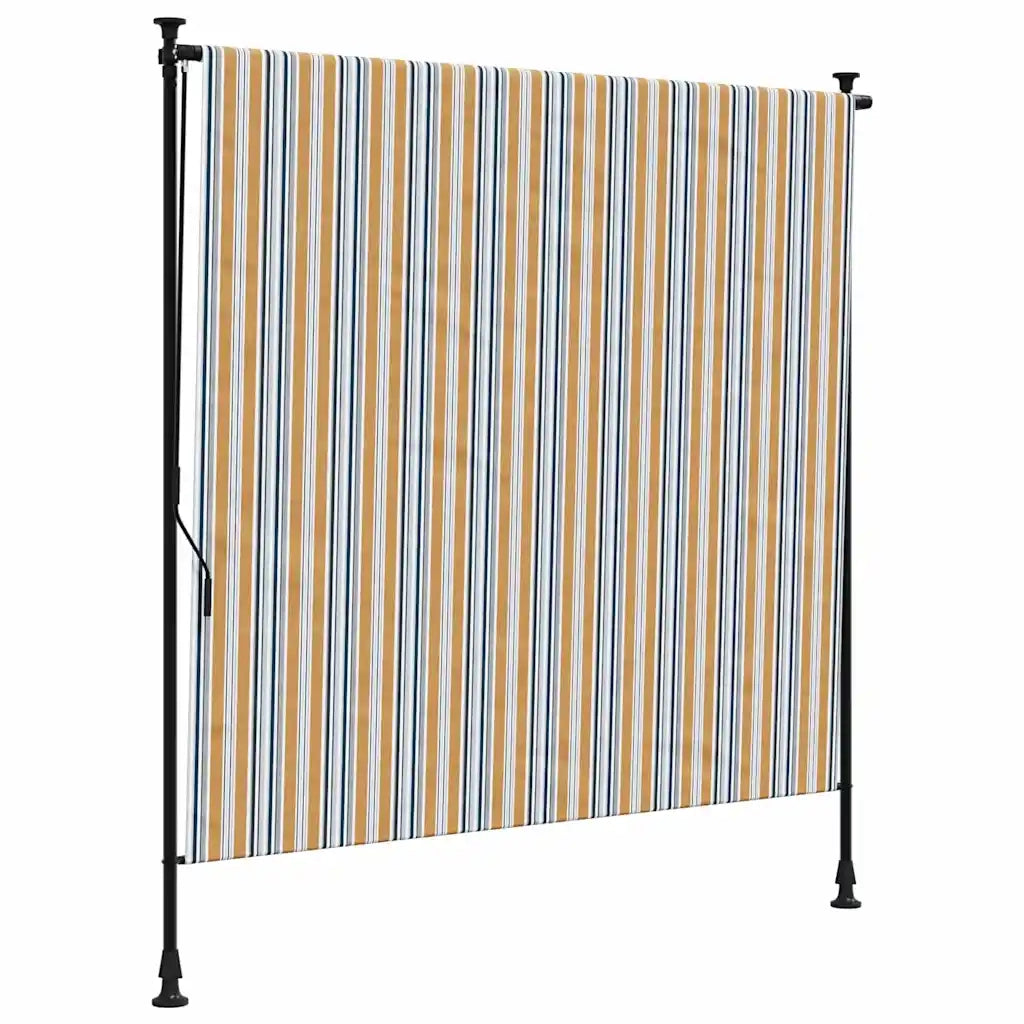 Tenda a rullo | Tenda avvolgibile Esterno Gialla e Bianca 150x270cm Tessuto Acciaio