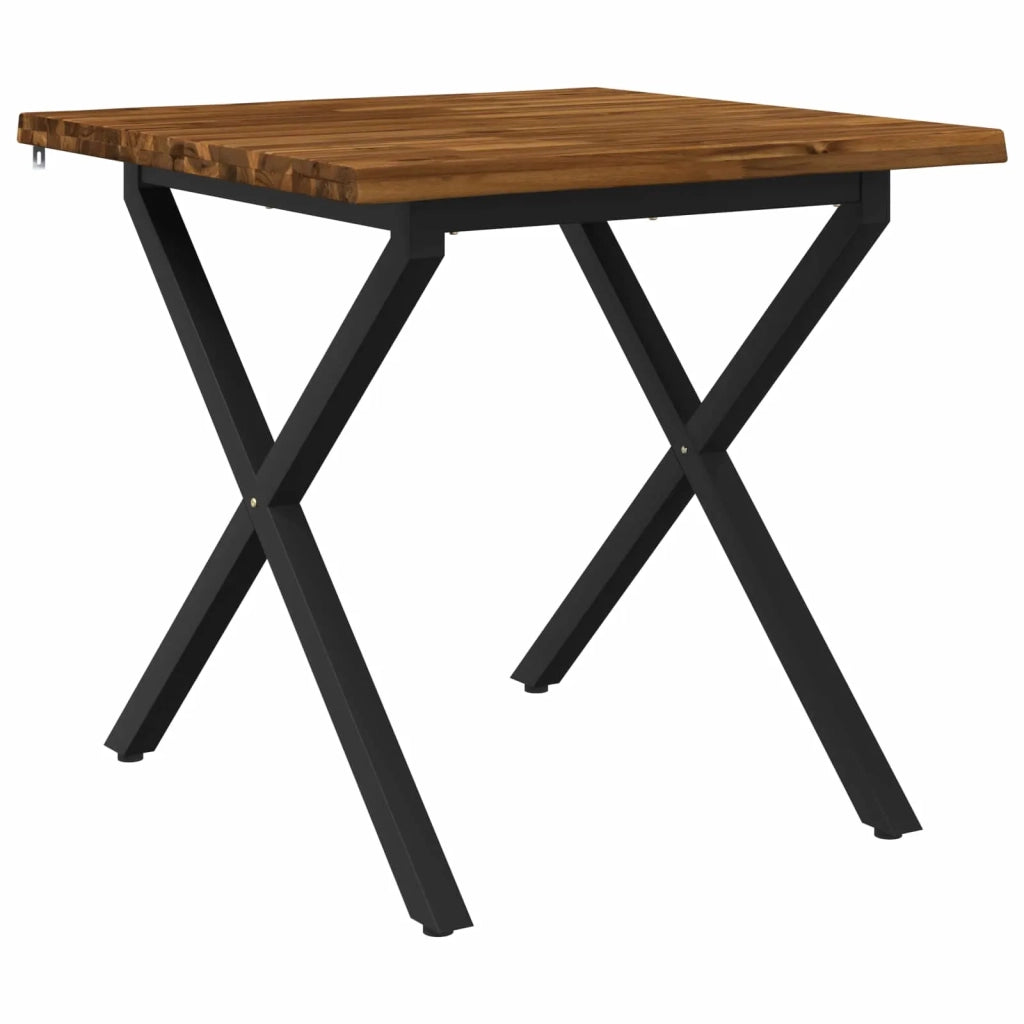 60 x 55 x 75 cm Legno di Acacia Massello Naturale e Nero 938649