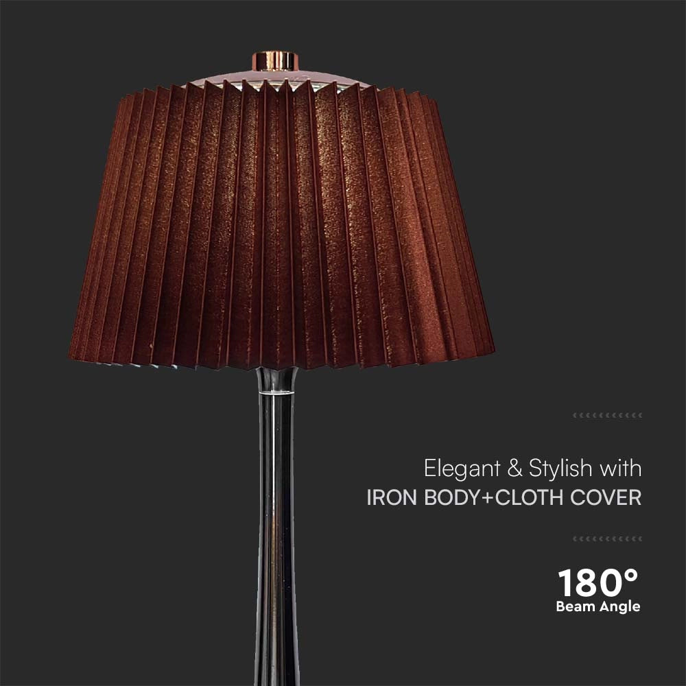 Lampada da Tavolo LED 1.5W 3000K Cromo + Marrone – V-TAC – VT-7968-CB