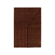 Tappeto da interno a righe marroni e terracotta