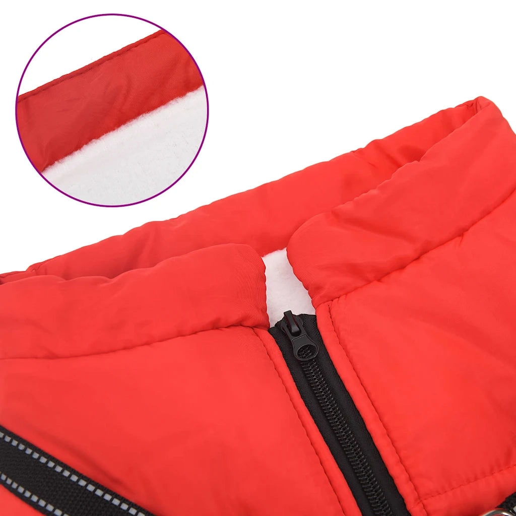 Cappotto Cani Imbracatura Impermeabile Riflettente Rosso L68 4019891