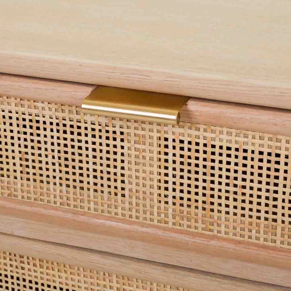 Comodino in MDF e griglia, marrone, 42x36,5x71 cm
