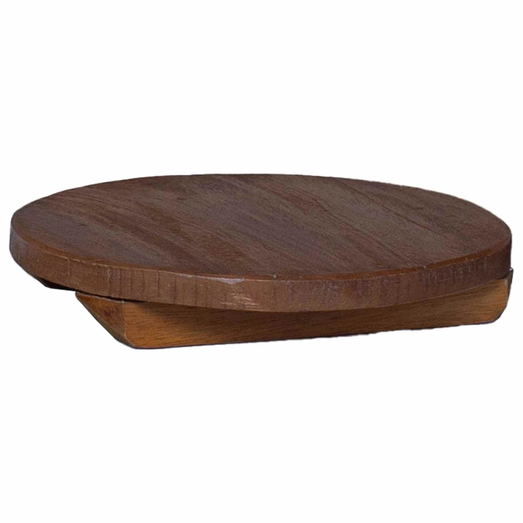 Set di 3 sgabelli per piante rustici da esterno 29 x 29 x 3,5 cm in legno di mogano marrone 02_0058962