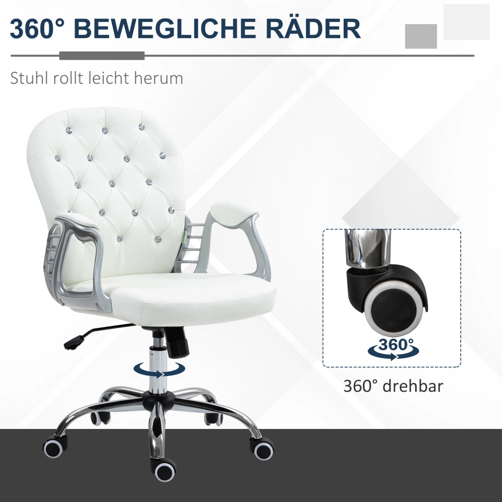 Sedia da Ufficio ¨C Minimal ¨C Schienale Imbottito Braccioli Bianco