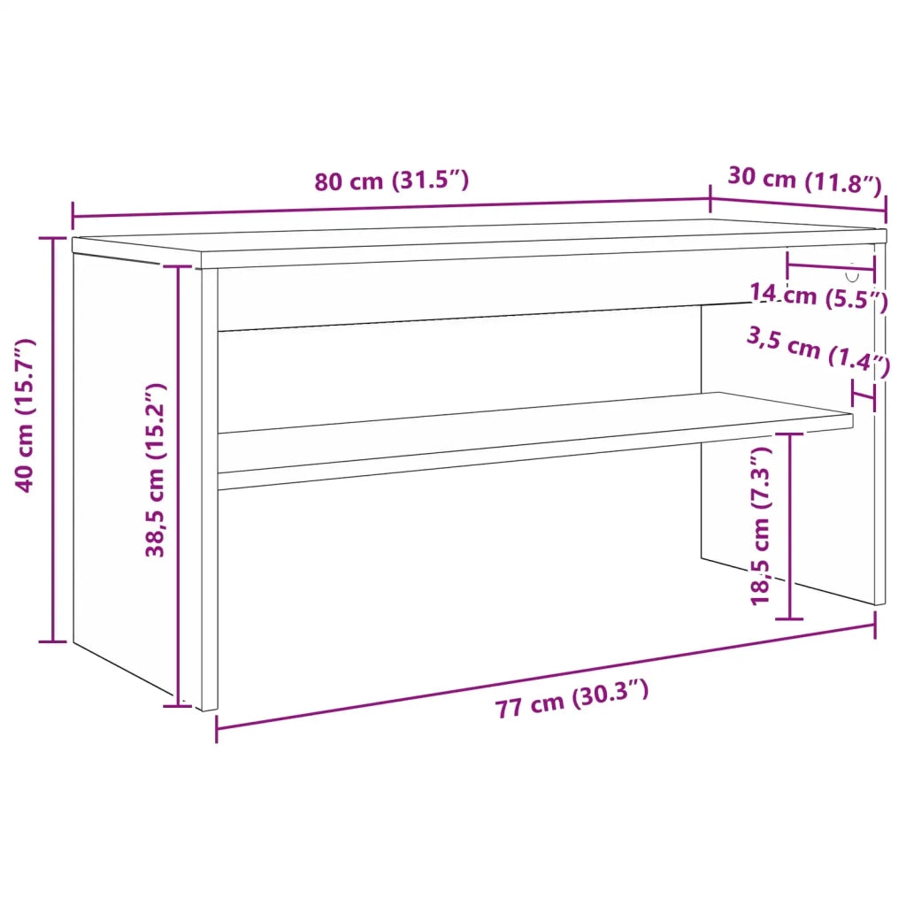 Mobile TV 80 x 30 x 40 cm Grigio Sonoma Legno ingegnerizzato 8000329