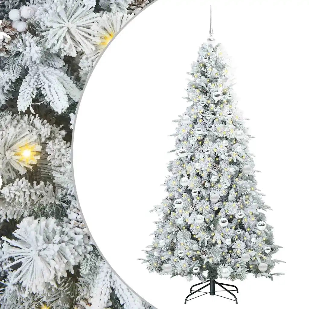 Albero di Natale Artificiale-Albero Natalizio con Rami Pieghevoli Bianco 180 cm 173390