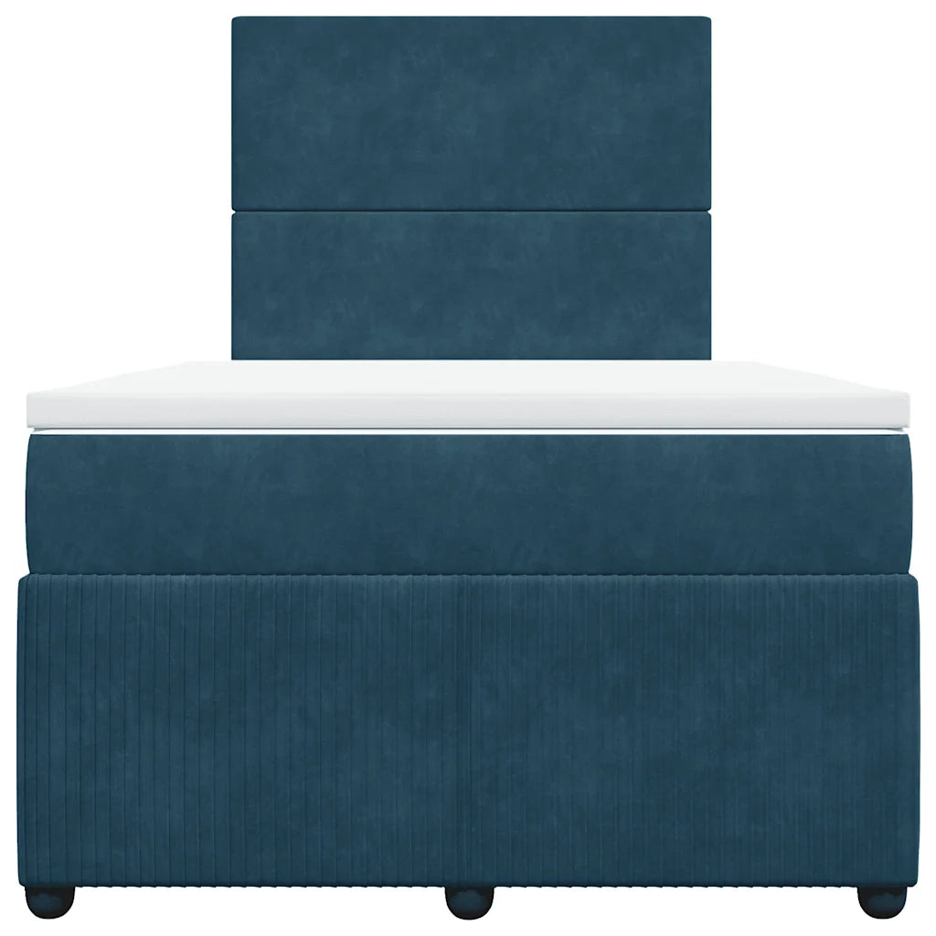 Giroletto a Molle con Materasso Blu 120x200 cm in Velluto 3294608