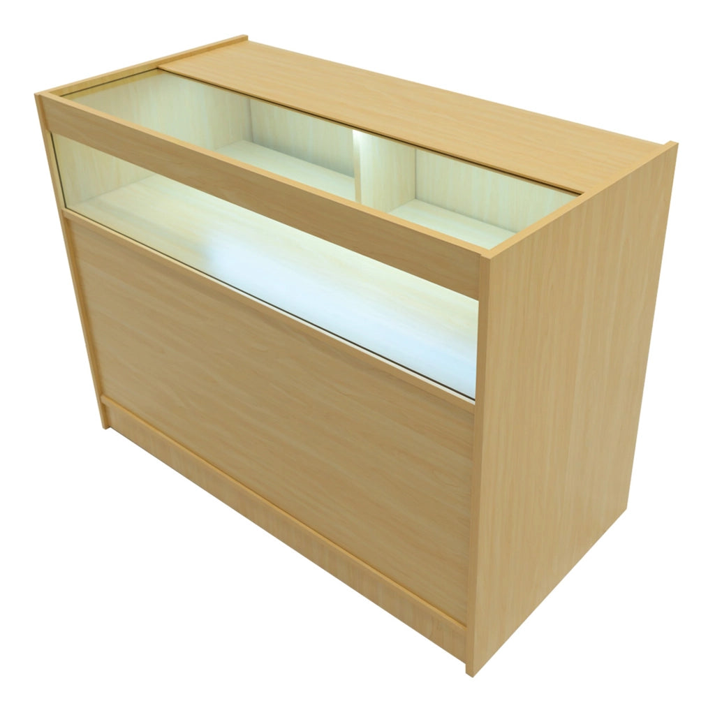 Set Banconi Negozio Acero Luna LED B1200 CM60 TB60 con Serrature e Vetrina