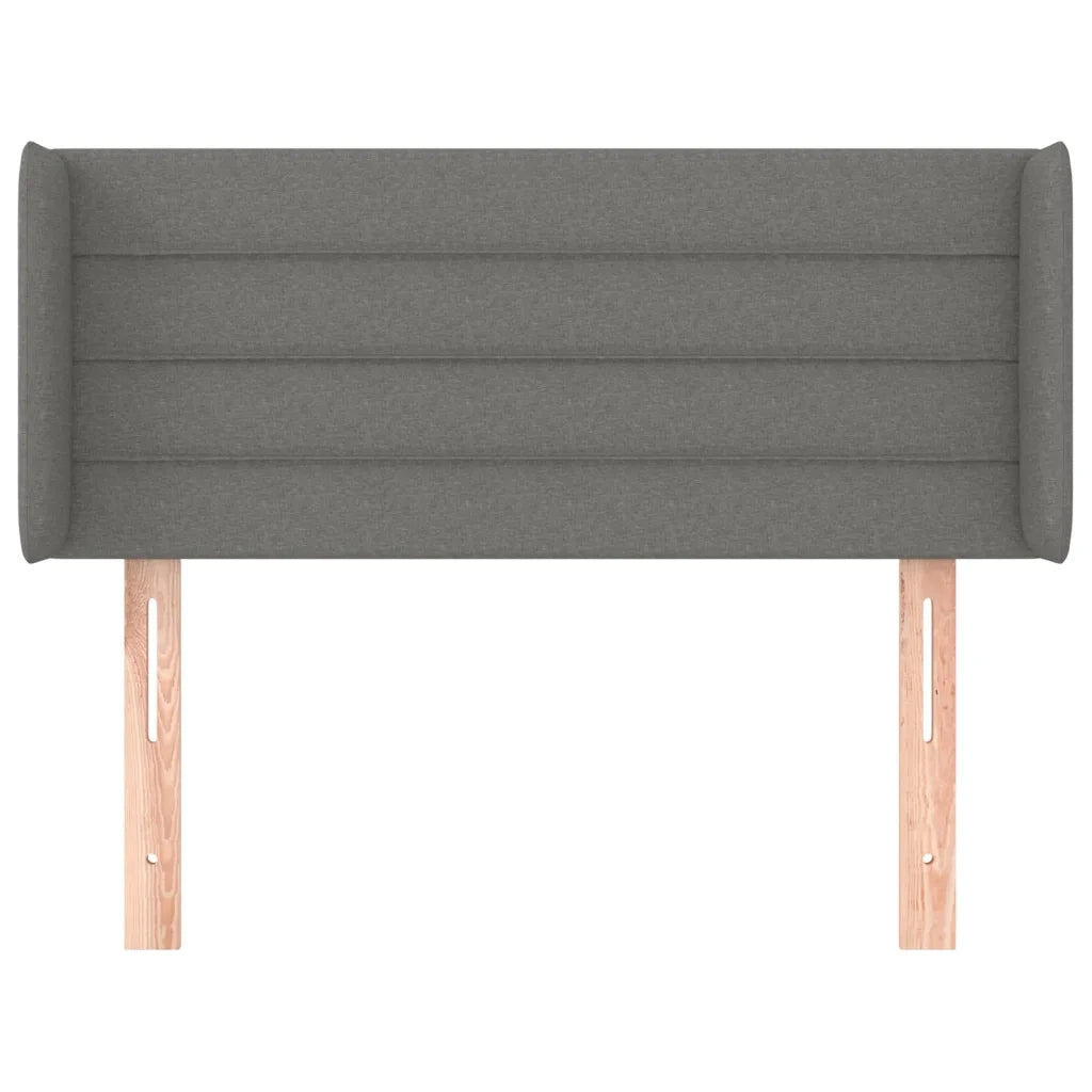 Testiera | Testata ad Orecchio Grigio Scuro 103x16x78/88 cm in Tessuto
