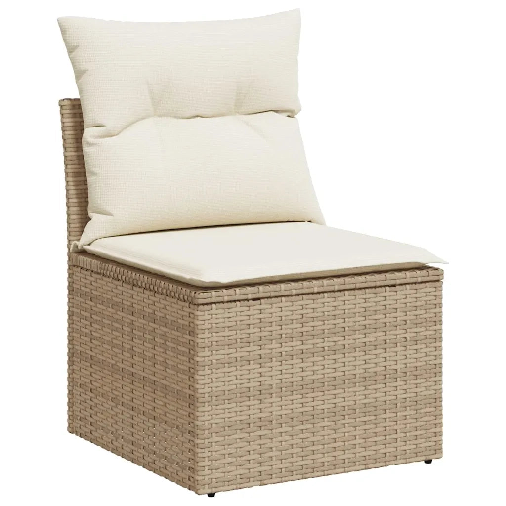 Set Divano da Giardino 9 pz con Cuscini Beige in Polyrattan 3274868