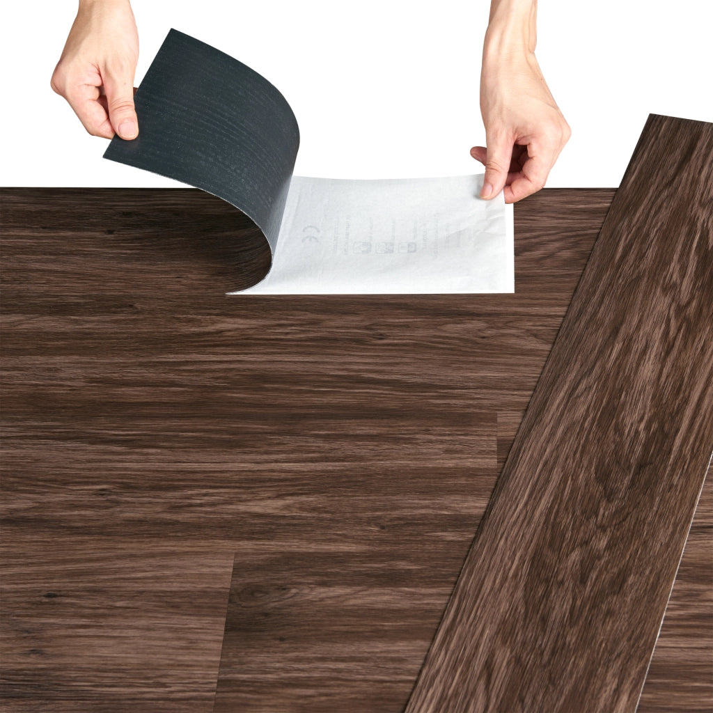 Pavimento Adesivo Vanola in PVC per Spazi Interni 42 listoni = 5,85 m² Effetto Rovere 'Smoked' NEU.HOLZ