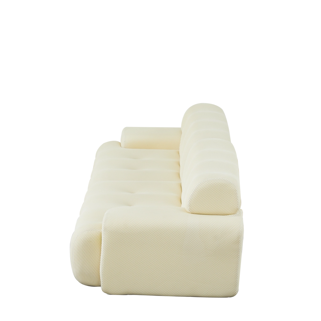 Divano 2 Posti Cloud con Braccioli Larghi ¨C MINIMAL ¨C Beige, Velluto, Chesterfield