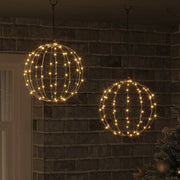 Palla con 192 LED 2 pcs Bianco caldo 30 x 30 x 32 cm Metallo 42019109