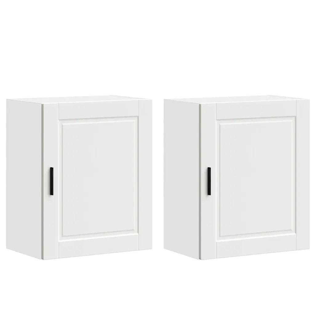 Set di 2 pensili da cucina ottimizzano lo spazio di stoccaggio 50 x 31 x 60 cm in legno ingegnerizzato bianco 02_0050343