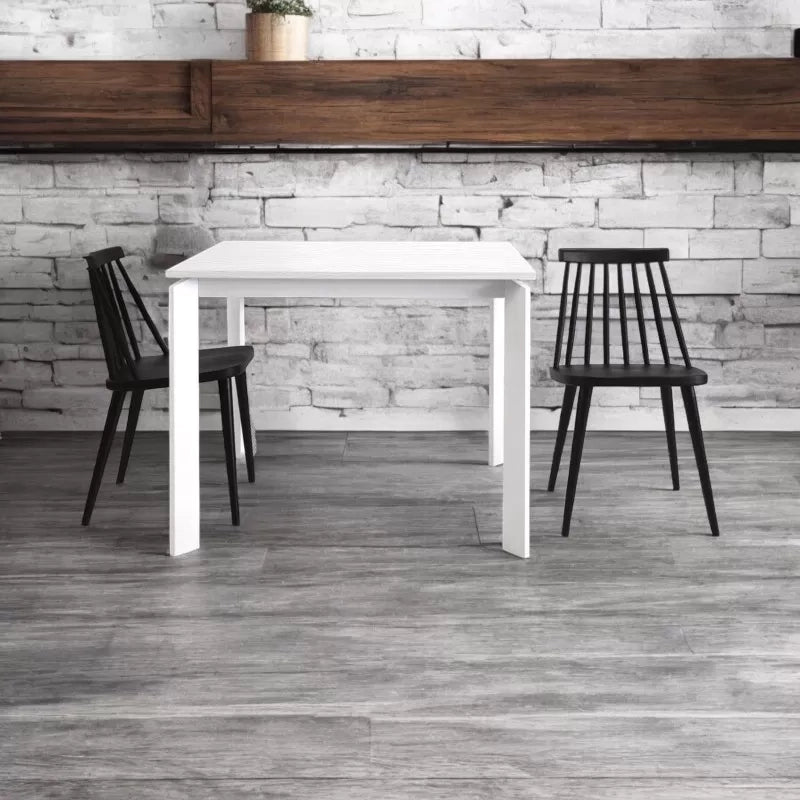 Tavolo moderno allungabile bianco frassinato 90x90x78h (833) - Mobili 2G